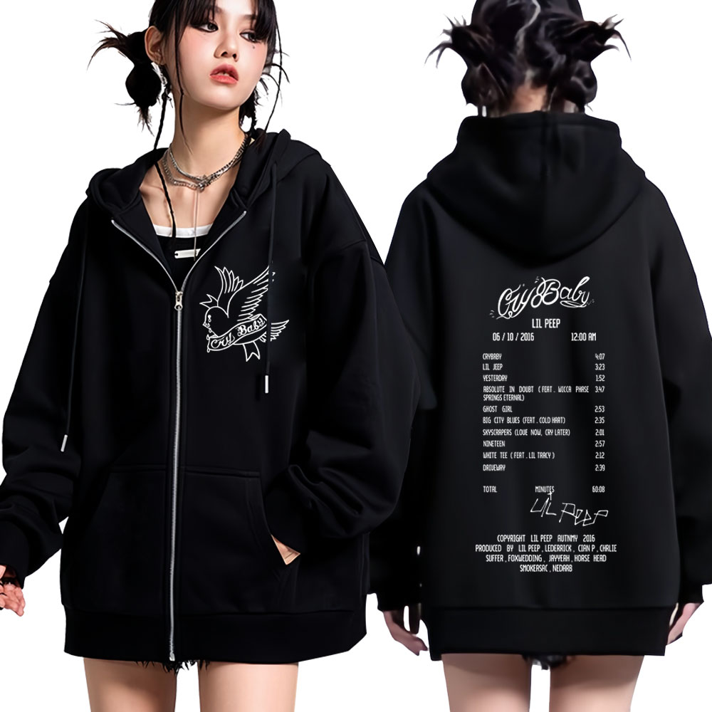 Rapper Lil Peep Cry Baby Albüm - Mens Fashion Zip Up Hoodies incelemesi ve fiyatı